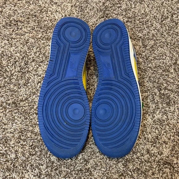 Nike Air Force 1 Blue and Yellow Shoes - Picture 8 of 8
